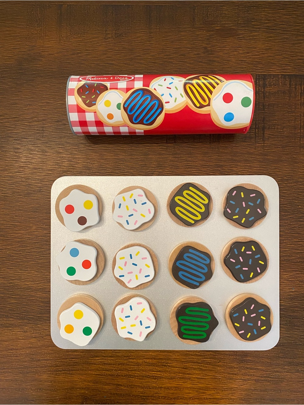 Melissa & Doug Wooden Cookie Baking Set - Colorful Frosted Cookies